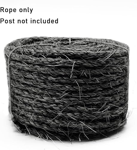 Miniatura 6 de Cuerda de sisal natural para rascador de gatos, cuerda de sisal de 14 de pulgada y 32 pies para reemplazo de poste de rascador de gatos, reemplazo