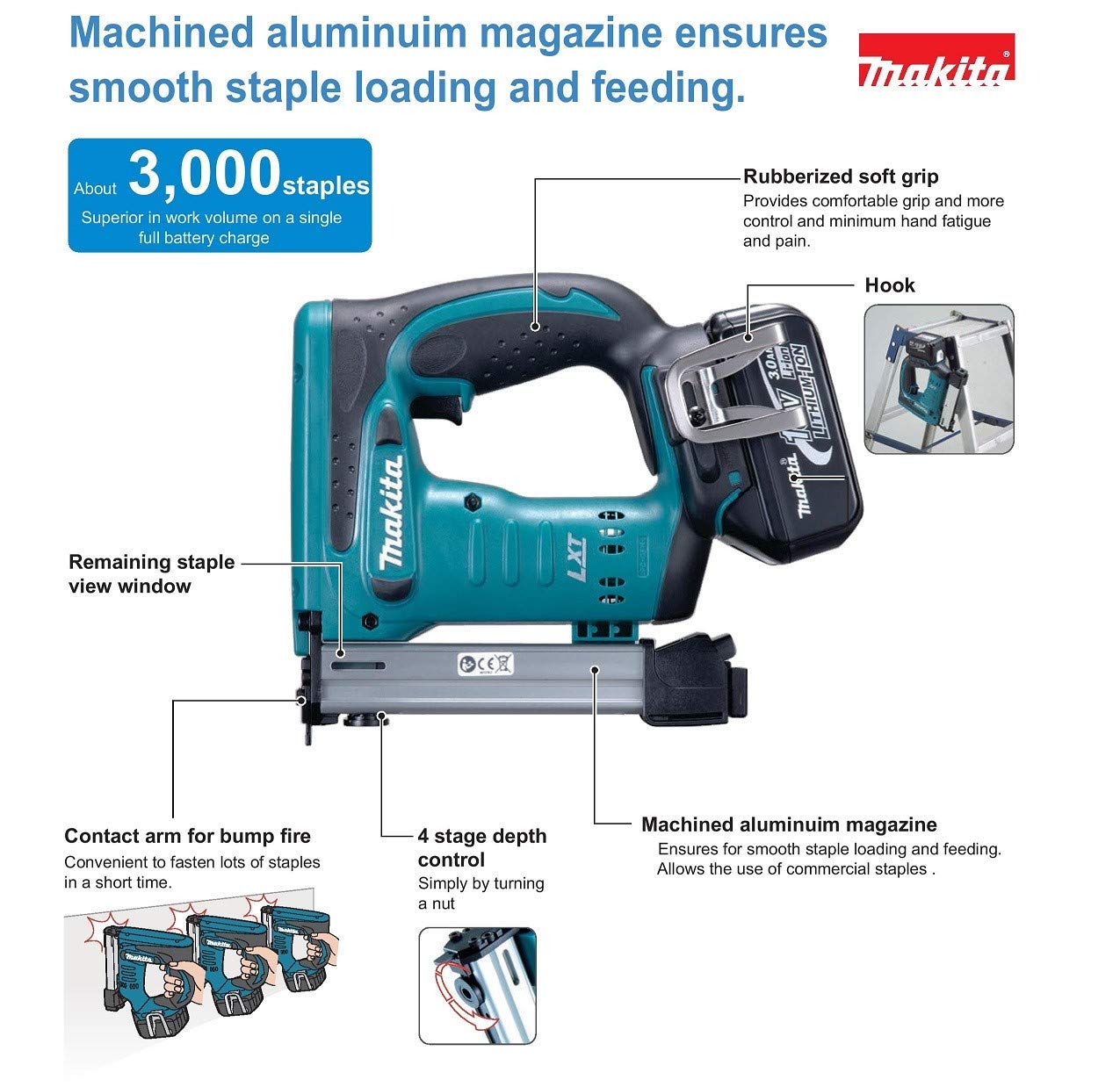 Graffettatrice a batterua LXT 18V Makita DST221ZJ