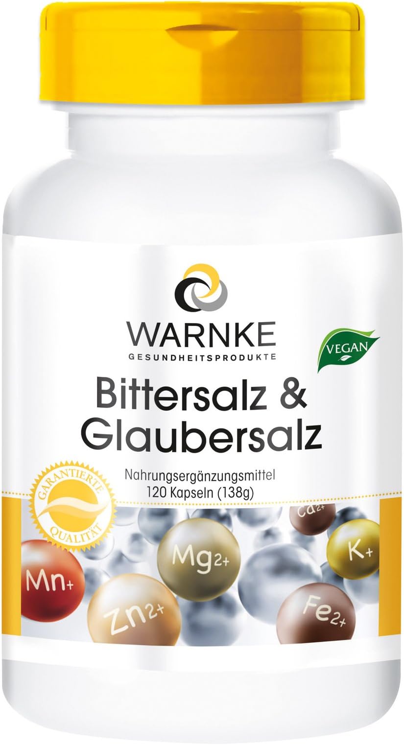 Epsom Salt and Glauber´s Salt, Vegan, 120 Capsules | Warnke Vitalstoffe - German Pharmacy Quality