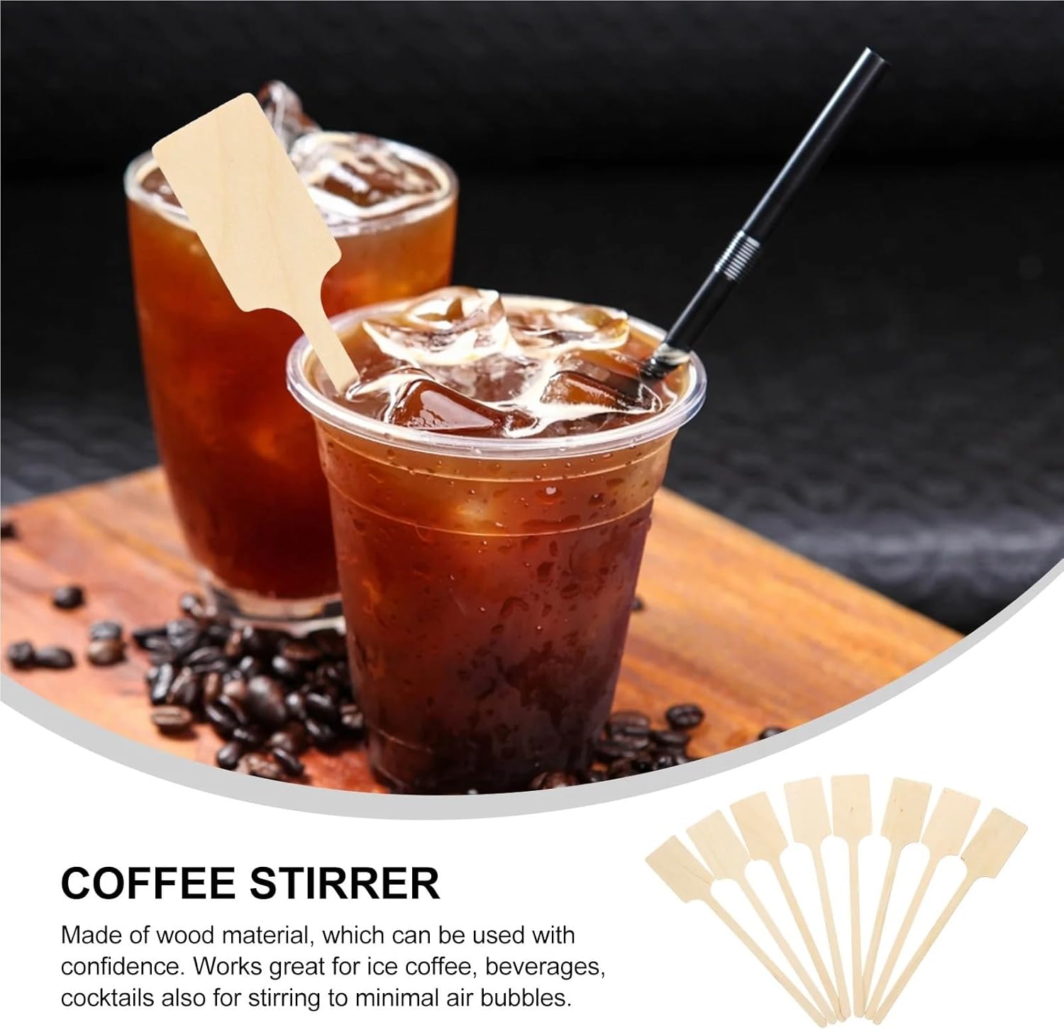 Coffee Stirrers 300pcs Stirring Sticks Disposable Suitable For Cocktails Juice Beverages Milk Home Bar Cafe