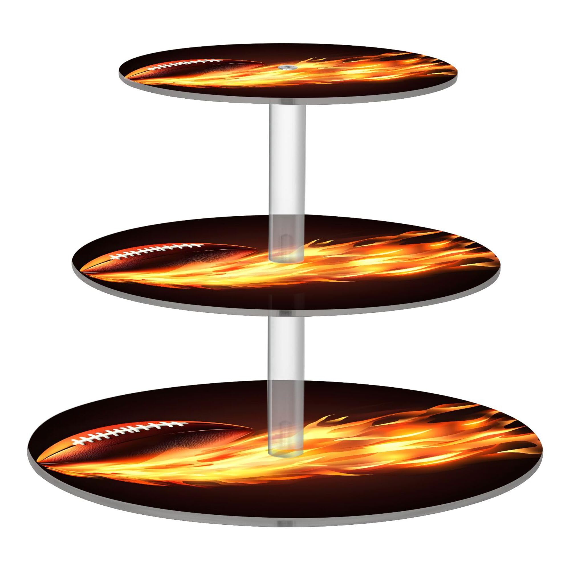 PYBUG American Football 3 Tier Acrylic Cupcake Stands Tower,Dessert Table Display Set for Tea Party,Wedding,Birthday, Baby Shower