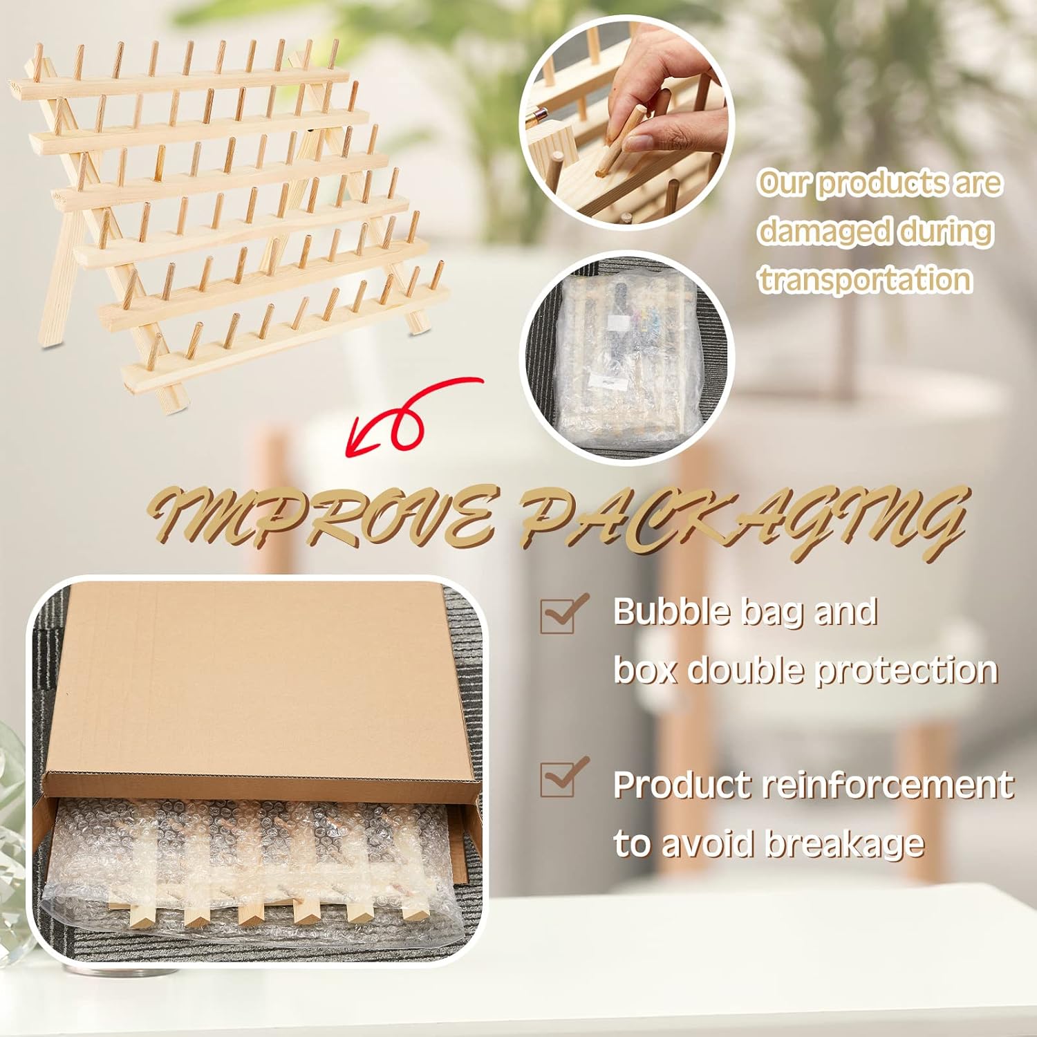 Juexica 19 Pieces Braiding Hair Rack Braid Hair Extension Tools Utensils Include Braiding Stand, 10 Parting Comb Ring, 5 Sectioning Clips, 2 Rat Tail Comb and Magnetic Pin Wristband(Wood)