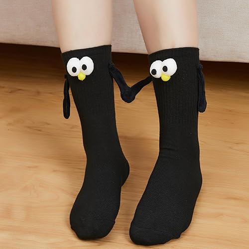 Miniatura 4 de Color Land 2 Pairs Cute Hand in Hand Magnetic Socks Fun 3D Eye Funny Ankle Socks with Magnetic Hands Holding Sock