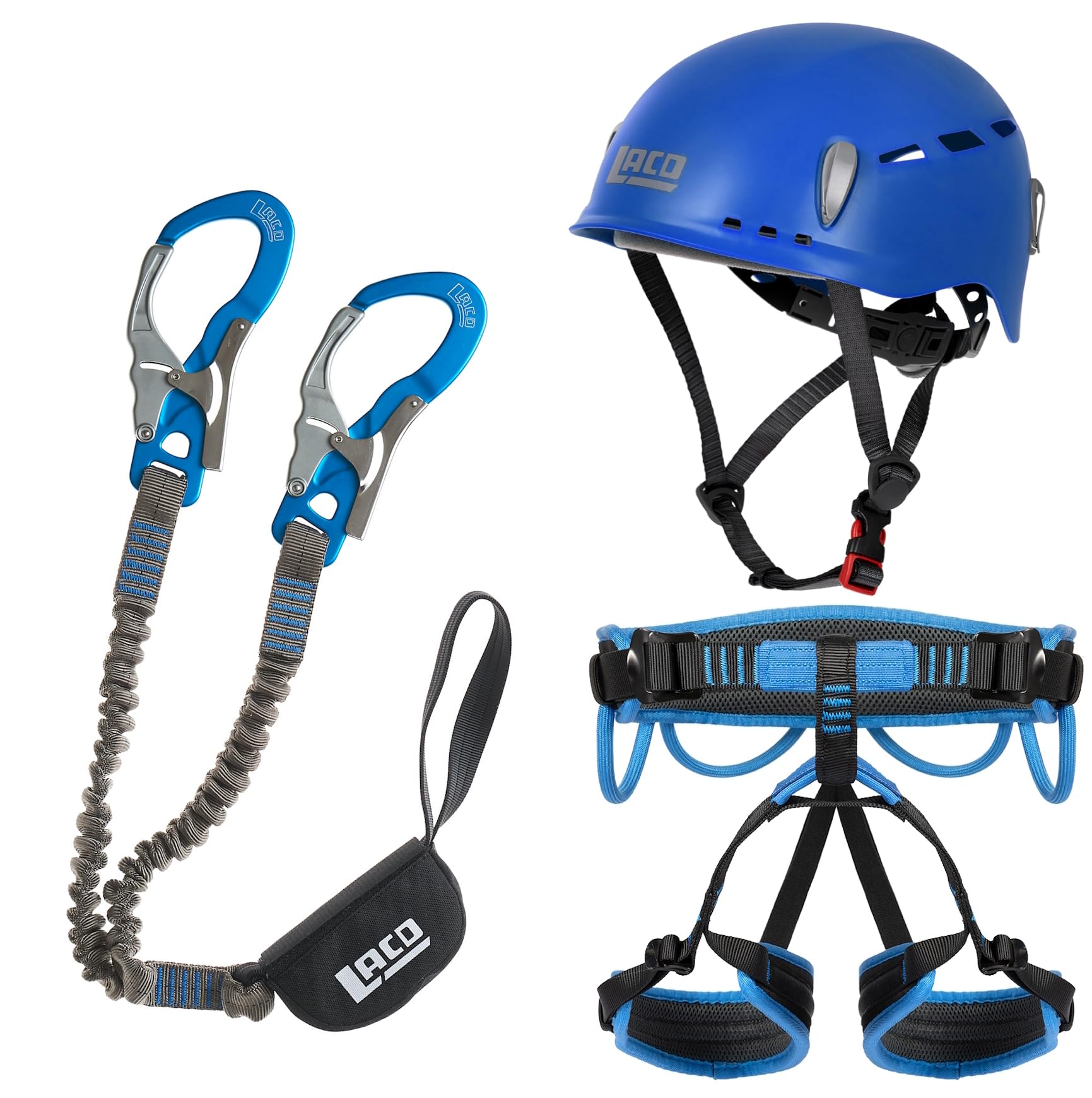 Generisch LACD Ultimate Ferrata + Gurt Start 2.0 + Helm Protector 2.0 blue - Klettersteigset