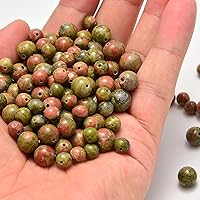 Vista 156 de 200 cuentas redondas y sueltas de cristal de cuarzo gris natural de 0.32 pulgadas (8 mm) para joyería y manualidades