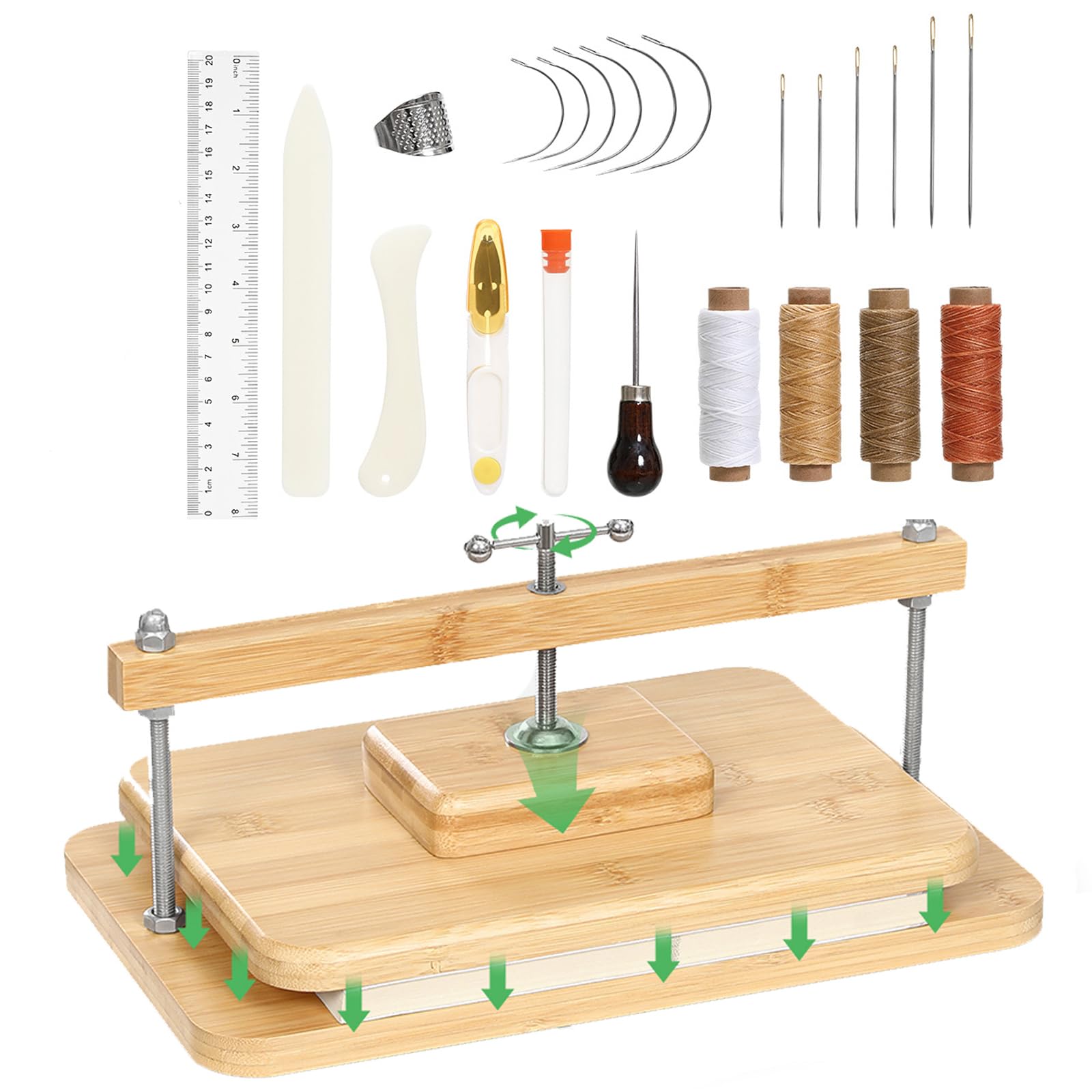 TYYIHUA Buchbinde-Sets, Buchpresse aus Bambusholz, geeignet für dünne Bücher, 28 x 20 cm, Buchbindepresse für DIY-Buchbinden, Buchreparatur und Bastelarbeiten.