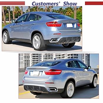 bmw x6 e71 リアデュヒューザー For BMW E71 X6 2008-2014 Real Carbon Rear Bumper Diffuser