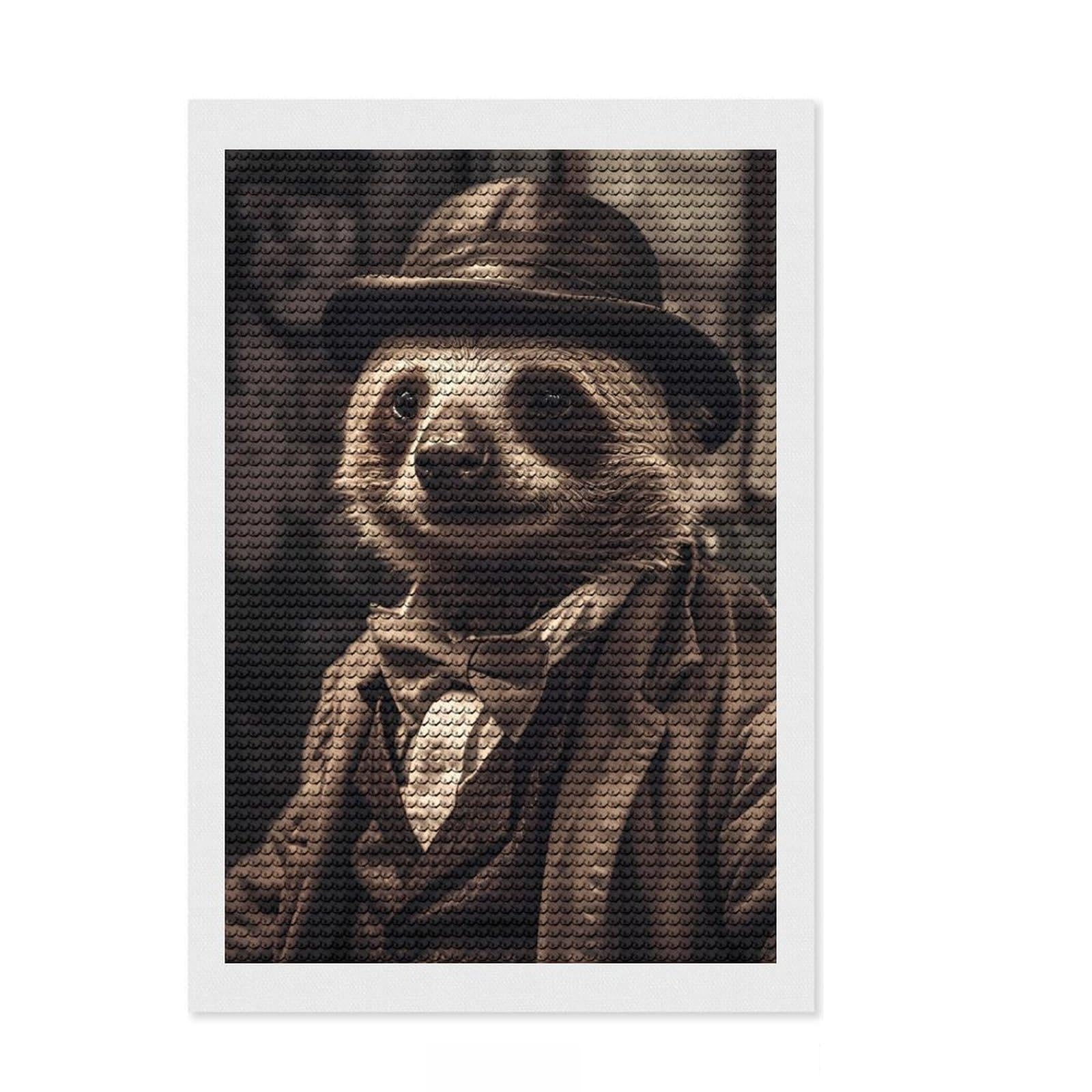 Junmoney Sloth Vintage Diamond Painting Kit 8"x12", Printed Canvas, Neat Printed Canvas, Farmhouse Decor, Christmas Gift, Adhesive Canvas