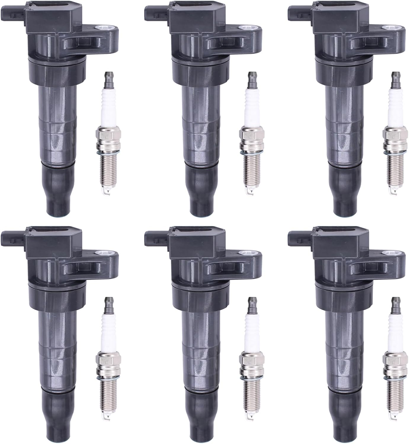 ApplianPar Ignition Coil and Spark Plug for Hyundai Azera 2006-16, Santa Fe 2007-18, Sonata 2006-10, for Kia Amanti 2007-09, Borrego 2009-11, Cadenza 2014-16, Sedona 2006-18, Sorento 2007-17