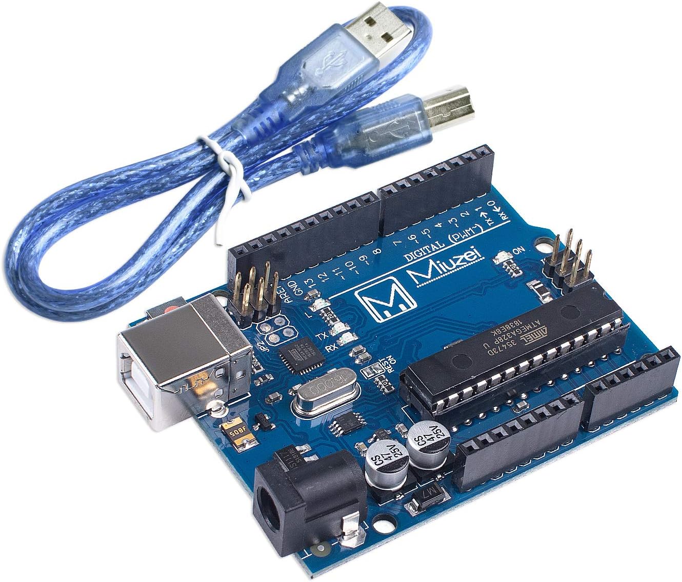 Miuzei R3 Board ATmega 328P ATMEGA 16U2 with USB Cable for Arduino Projects