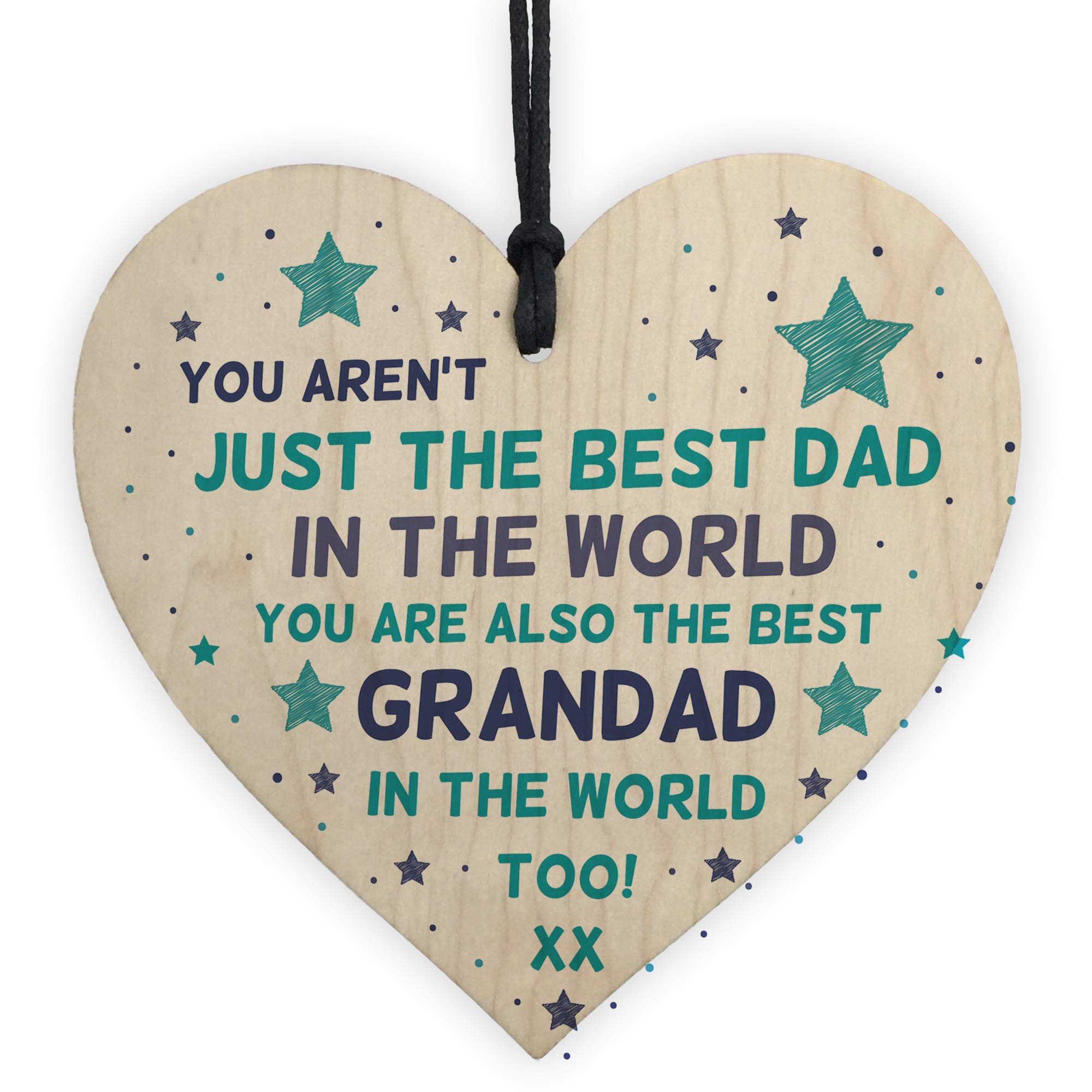 Best Dad Grandad Gift For Fathers Day Birthday Wooden Heart Gift For Him Keepsake