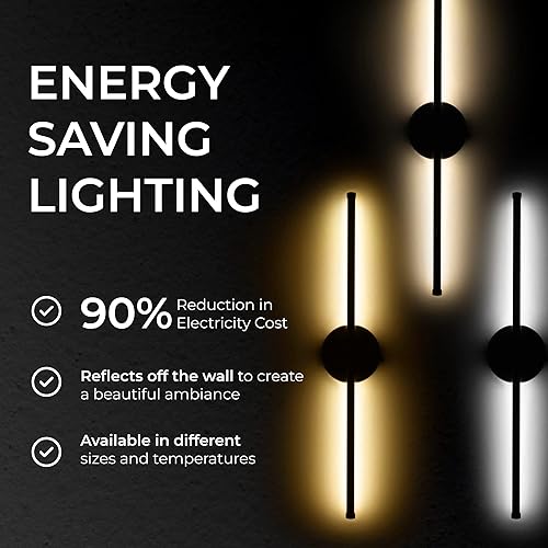 Miniatura 8 de Moderno aplique de pared, elegante lámpara LED de montaje en pared para baño, dormitorio, sala de estar y oficina en casa, cableado duro con