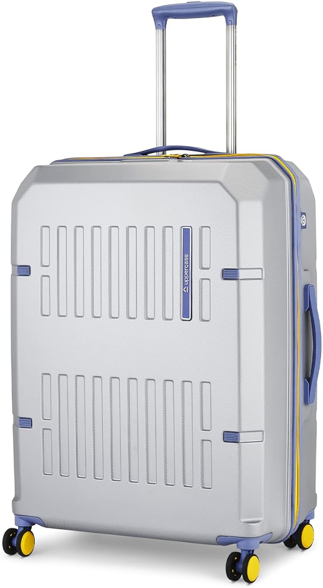 uppercase Hexa Large Solid Trolley Bag with TSA Lock, Durable for Travel, RCS Certified for Sustainability, Anti-Theft Zippers and Double Wheels, Suitcase for Men &amp; Women