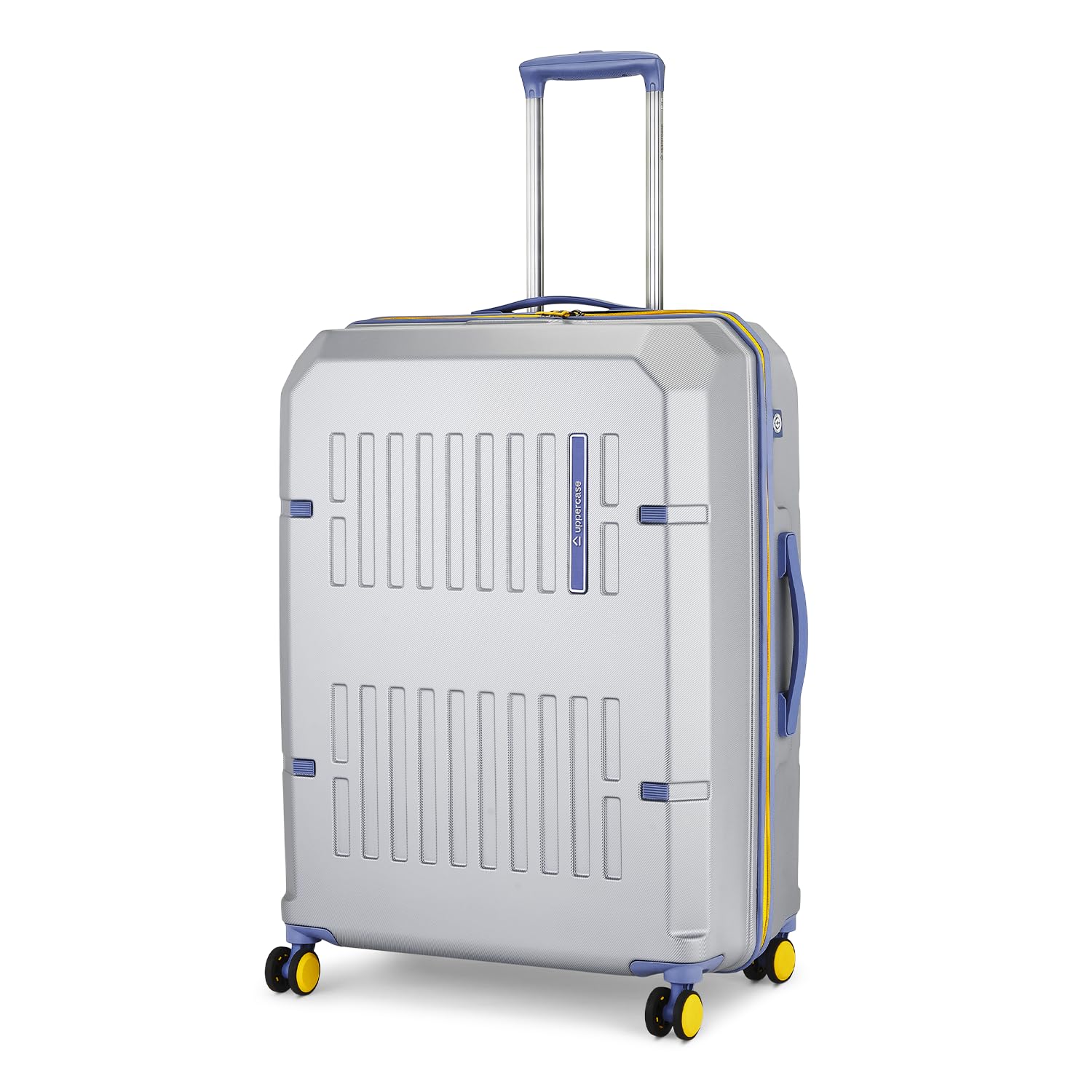 uppercase Hexa Large Solid Trolley Bag with TSA Lock, Durable for Travel, RCS Certified for Sustainability, Anti-Theft Zippers and Double Wheels, Suitcase for Men &amp; Women