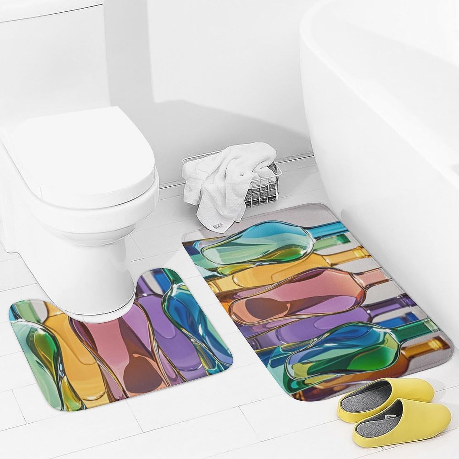 Tapis de bain doux et absorbants antidérapants pour douche WC
