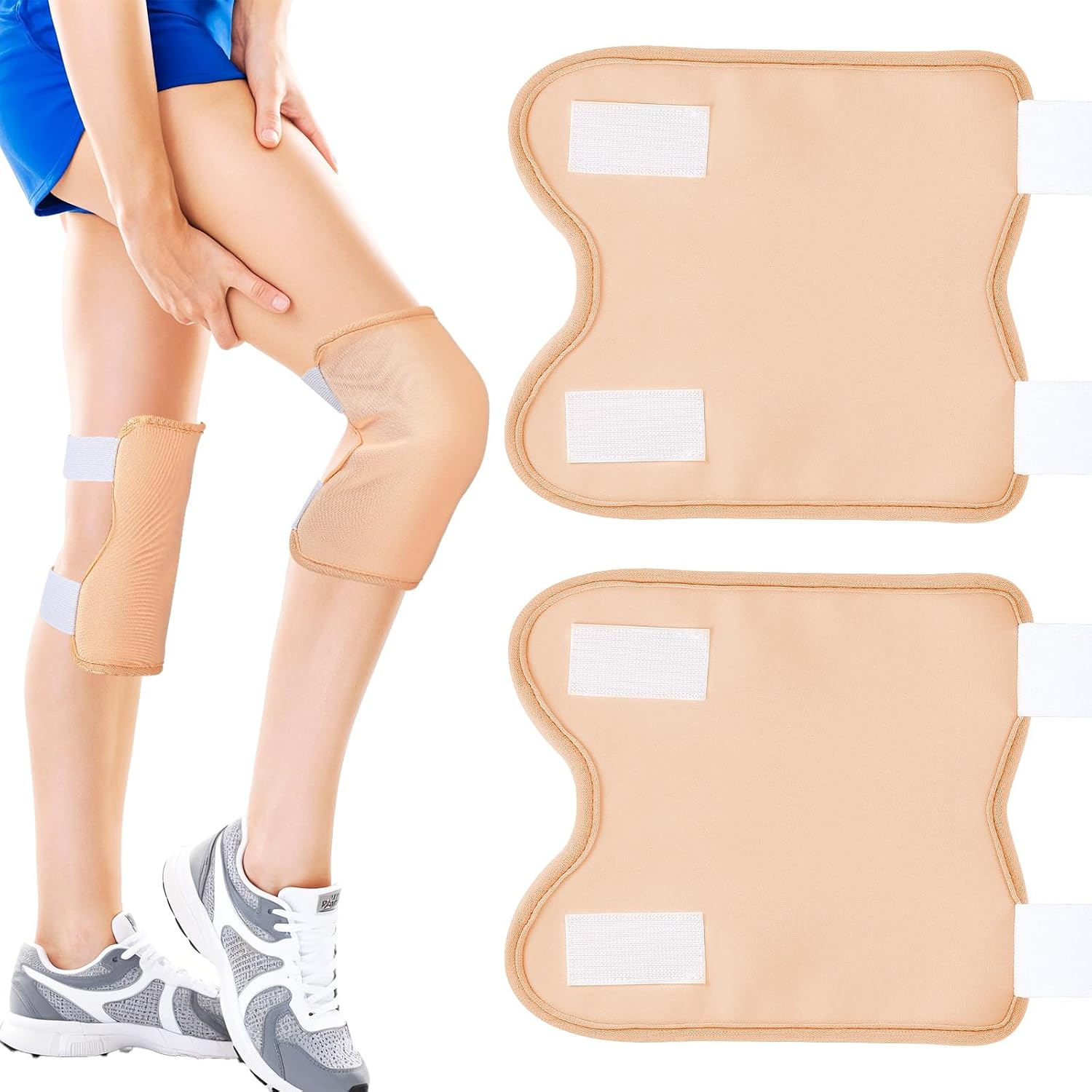 2 Pcs Castor Oil Pack Reusable Organic Castor Oil Pack Wrap Kit for Knees Legs Arms Adjustable Castors Oils Compress Pad, Anti-Oils Leak Design