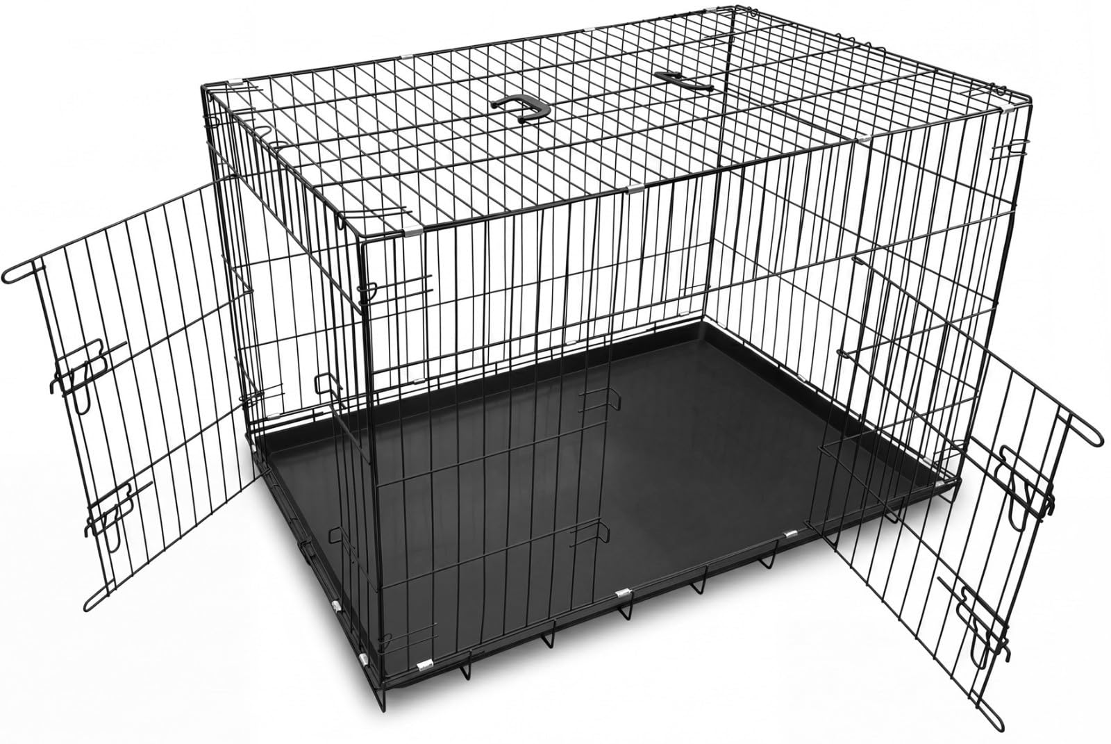 Hundebox Hundetransportbox faltbar 2 Türen 106x71x81cm