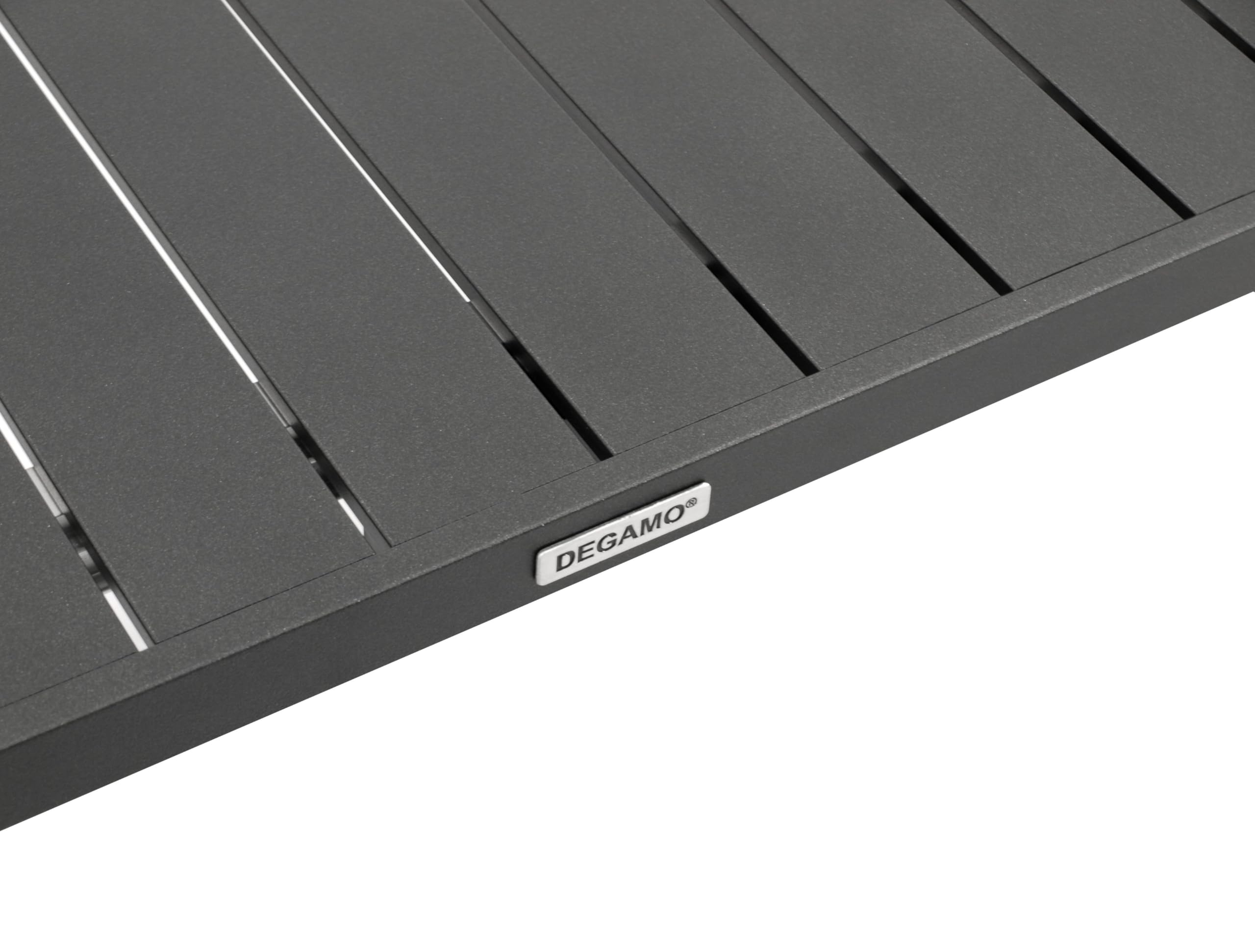 DEGAMO Gartentisch Ausziehtisch Lagos 120/162x70cm, Aluminium anthrazit, Outdoor wetterfest