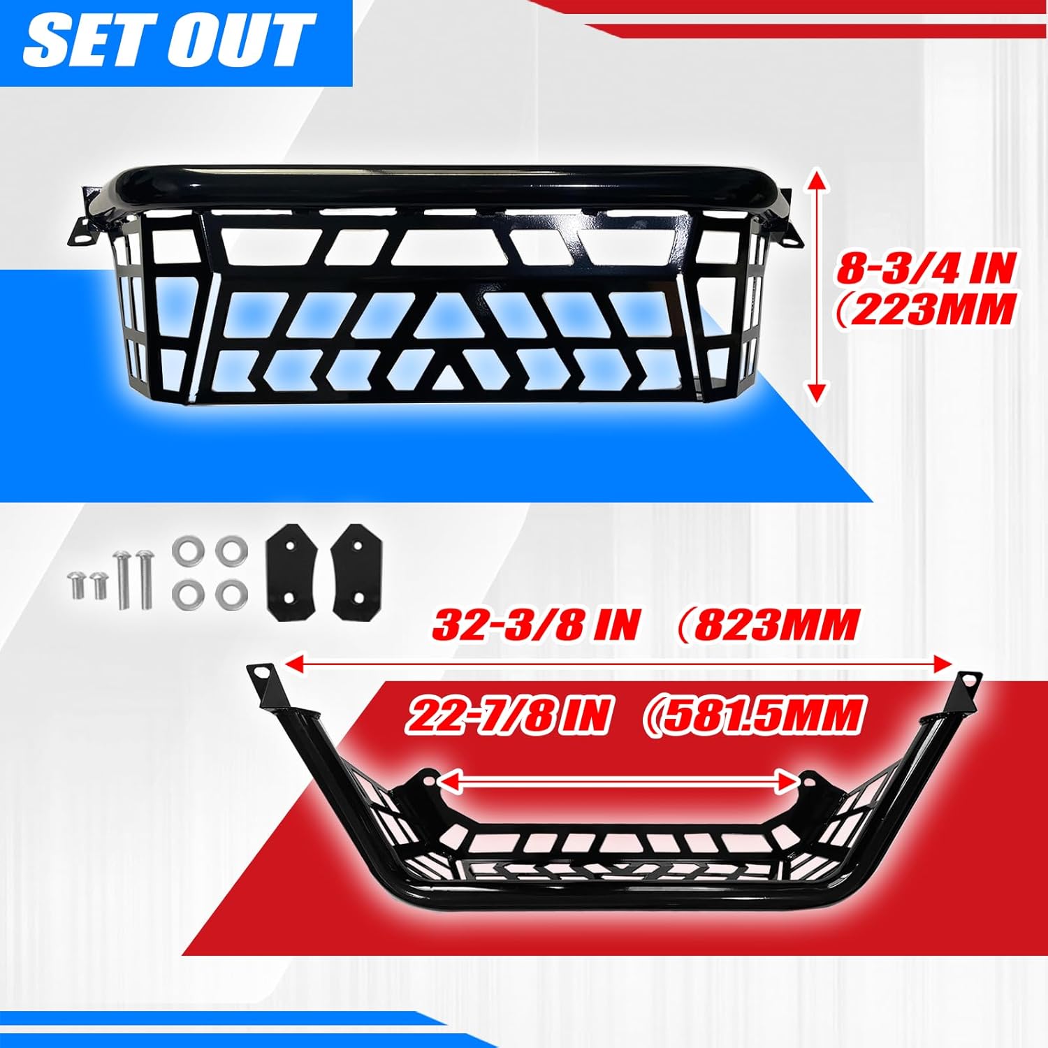 Cargo Barricade Compatible with 2020-2024 Kawasaki Teryx KRX 1000 Tailgate Bed Enclosure Rear Cargo Guard