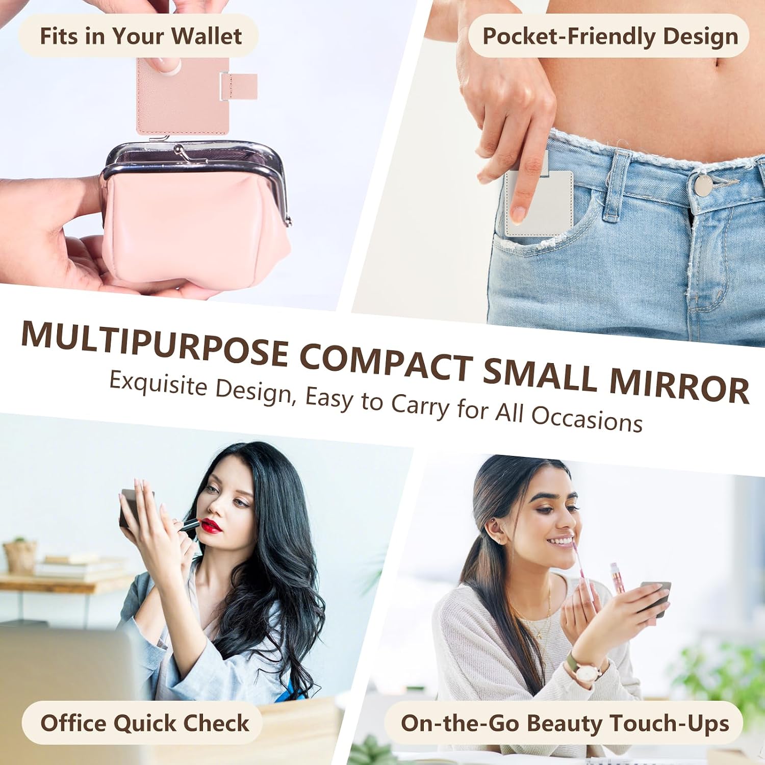 KEIFIN 3 Pack Compact Small Mirror for Purse Mini Pocket Hand Mirror Bulk