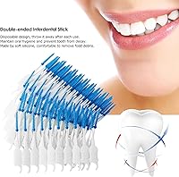 Vista 8 de 200 cepillos interdentales de silicona de doble extremo, palillo de dientes de doble extremo, selección de hilo dental con cerdas de silicona