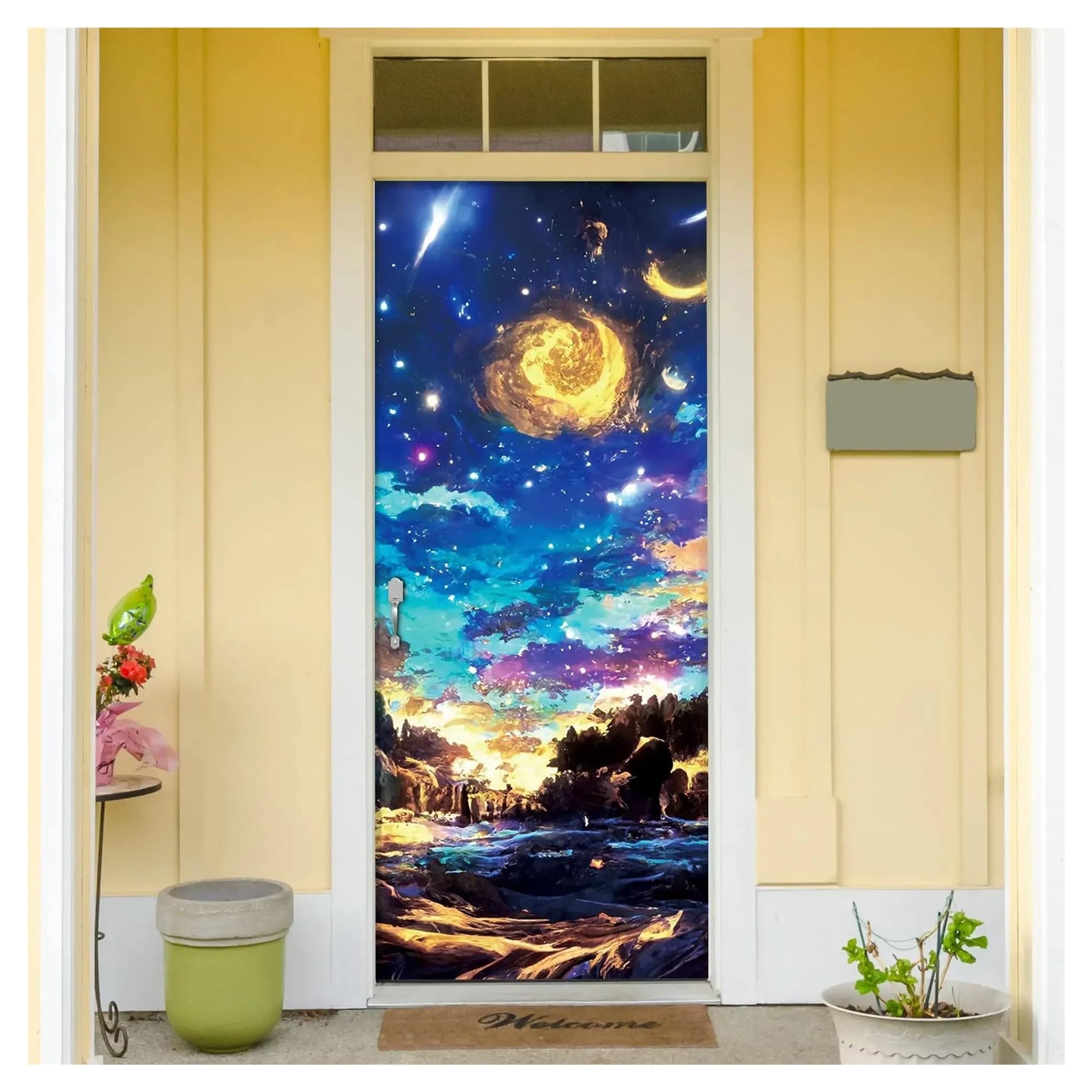 Sticker mural espace extérieur pour créer une ambiance cosmos dans une chambre d'enfant