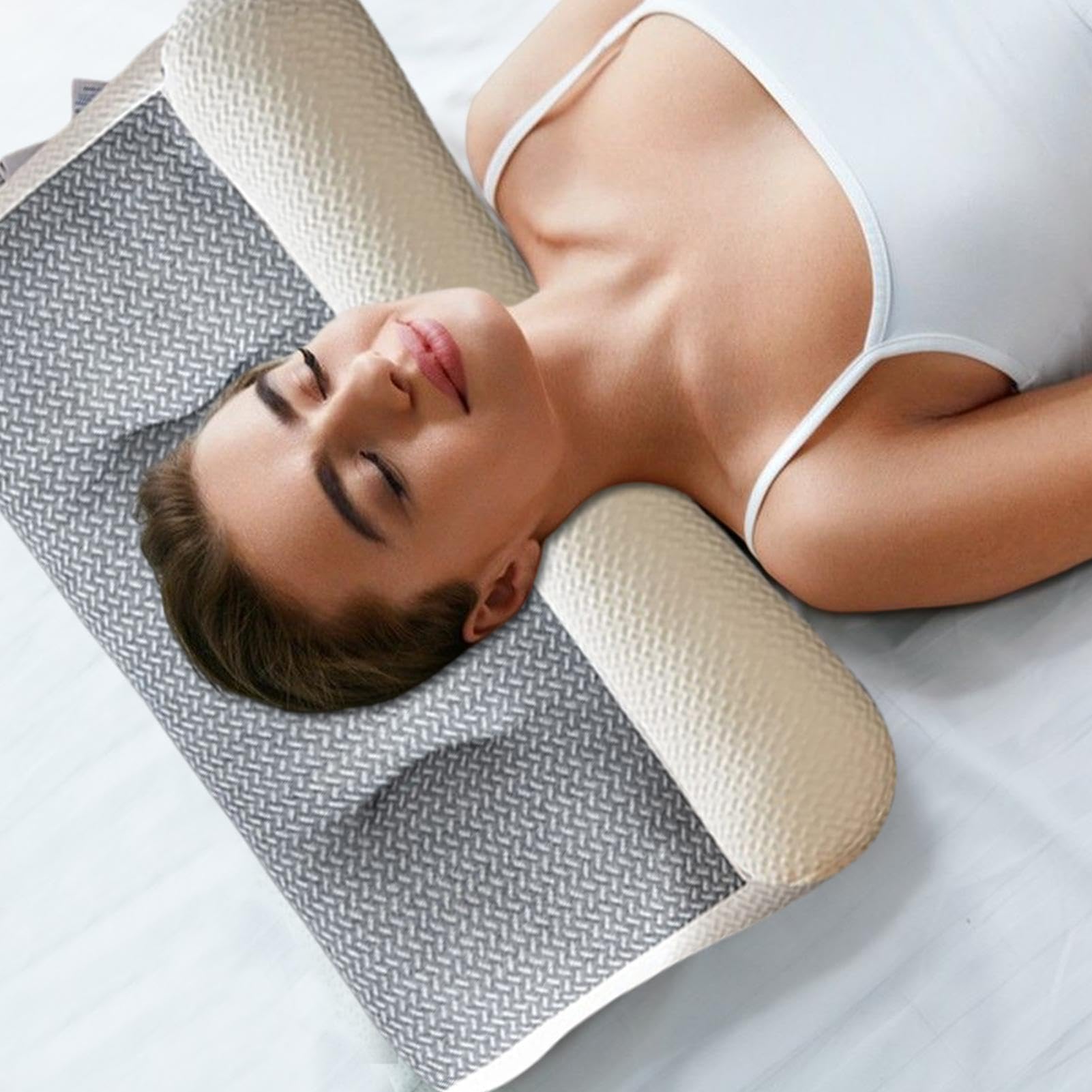 Generico Cuscino Proease per il sonno - Cuscino ortopedico per trazione del collo, Cuscino per apnea notturna, Cuscino cervicale Proease, Cuscino ergonomico per collo e spalle