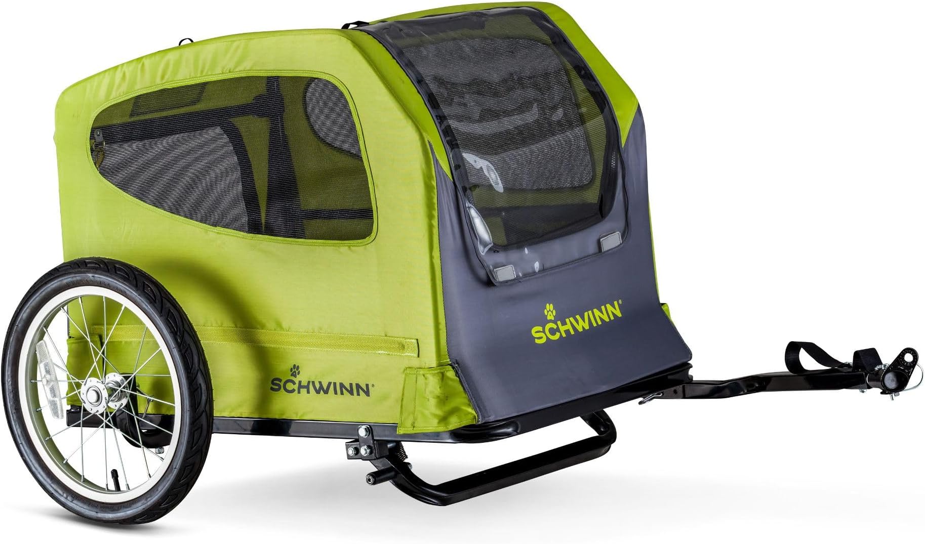 Schwinn Rascal Bike Pet Trailer, For Small and Large Dogs, Folding Frame Carrier, Quick Release Wheels, Universal Bicycle Coupler, Adjustable