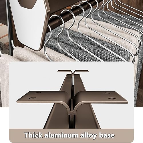 Miniatura 5 de Percha de ropa extraíble para armario, riel de ropa extraíble con tres rieles de guía dobles silenciosos, rodamiento de 77.2 lbs, varillas de