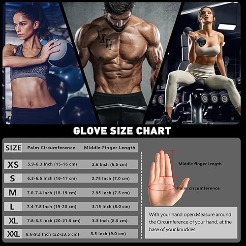 Miniatura 6 de Guantes de entrenamiento de dedos completos para mujeres y hombres, guantes de gimnasio para mujeres para levantamiento de pesas, ejercicio