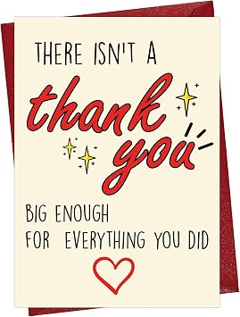 Cheerin Thank You Card Elegant Thank You Greeting Card with Envelope Thoughtful Appreciation Gift for Teacher, Boss, Friend, Coach, or Colleague