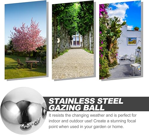 Miniatura 8 de Yardwe Bolas de espejo irrompibles grandes para decoración de jardín, bolas de reflexión al aire libre, de acero inoxidable, esfera de globo de