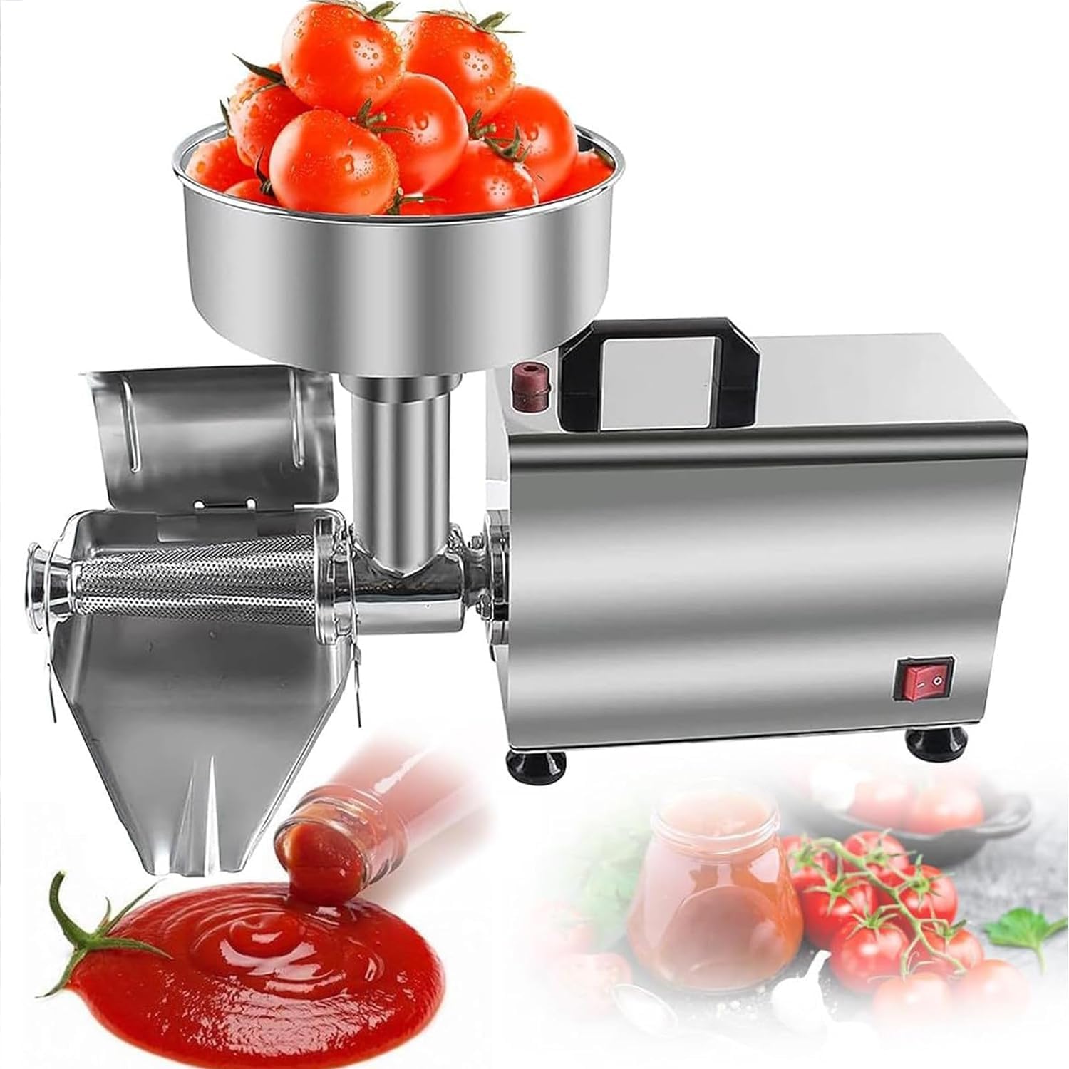 Fresatrice per Pomodoro Commerciale, Pressa per Pomodoro in Acciaio Inossidabile da 370 W per Conserve di Purea di Pomodoro, Salse E Altro 90-160 kg/h