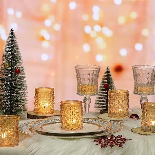 Miniatura 6 de 24 portavelas votivas doradas, portavelas de velas de té para decoración de mesa de boda, portavelas dorados para centro de mesa, fiesta de