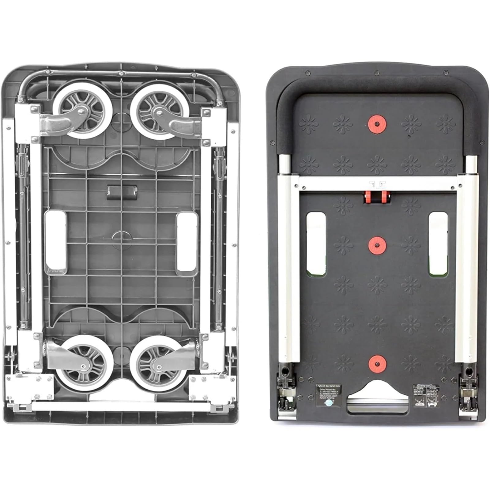 Carrello pieghevole da 1 confezione, carrello manuale Para piattaforma Para ruote, 300 libbre(300 LB 3 Pack)