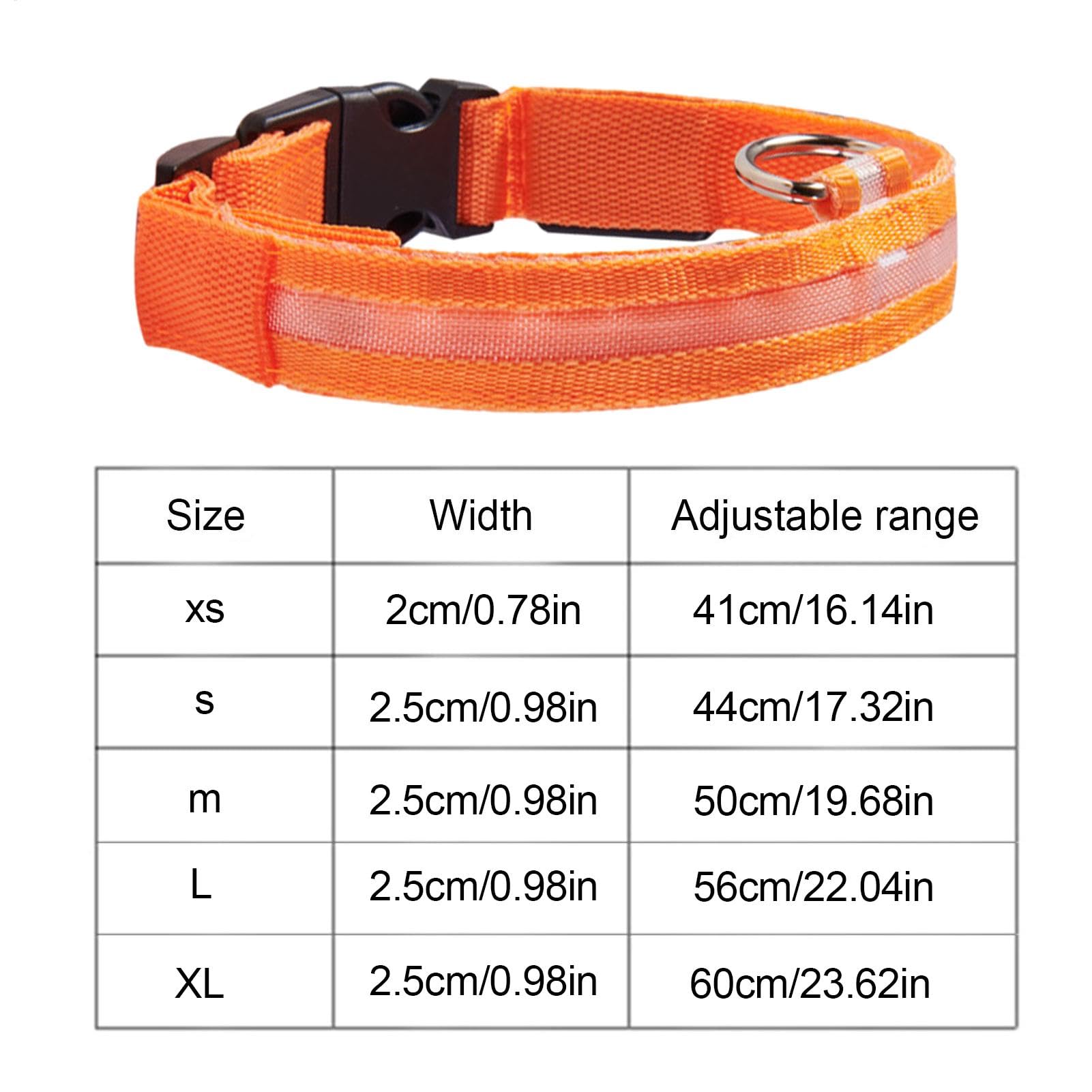 LED | Collare luminoso lampeggiante per cani, collari regolabili che | brillano al buio per cuccioli, cani di taglia media e piccola.