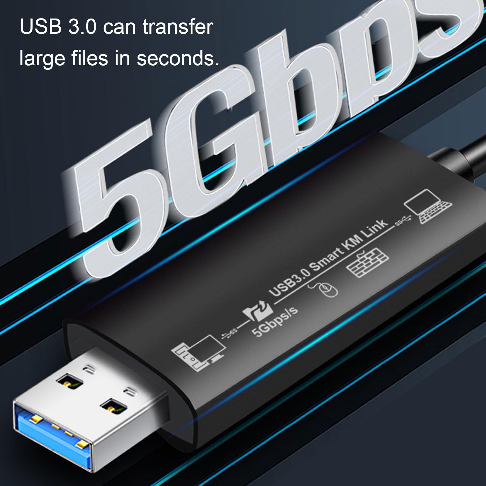 Cavo Dati USB, USB 3.0 a 3.0 Ad Alta velocità da 5 Gbps e Tipo C, Cavo di Trasferimento Dati da 6,6 Piedi, Doppie Opzioni di Trasferimento, per PC Portatile