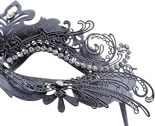 Miniatura 5 de Geek-M Máscaras de metal para mujereshombres, máscara veneciana de Halloween, máscara de Mardi Gras