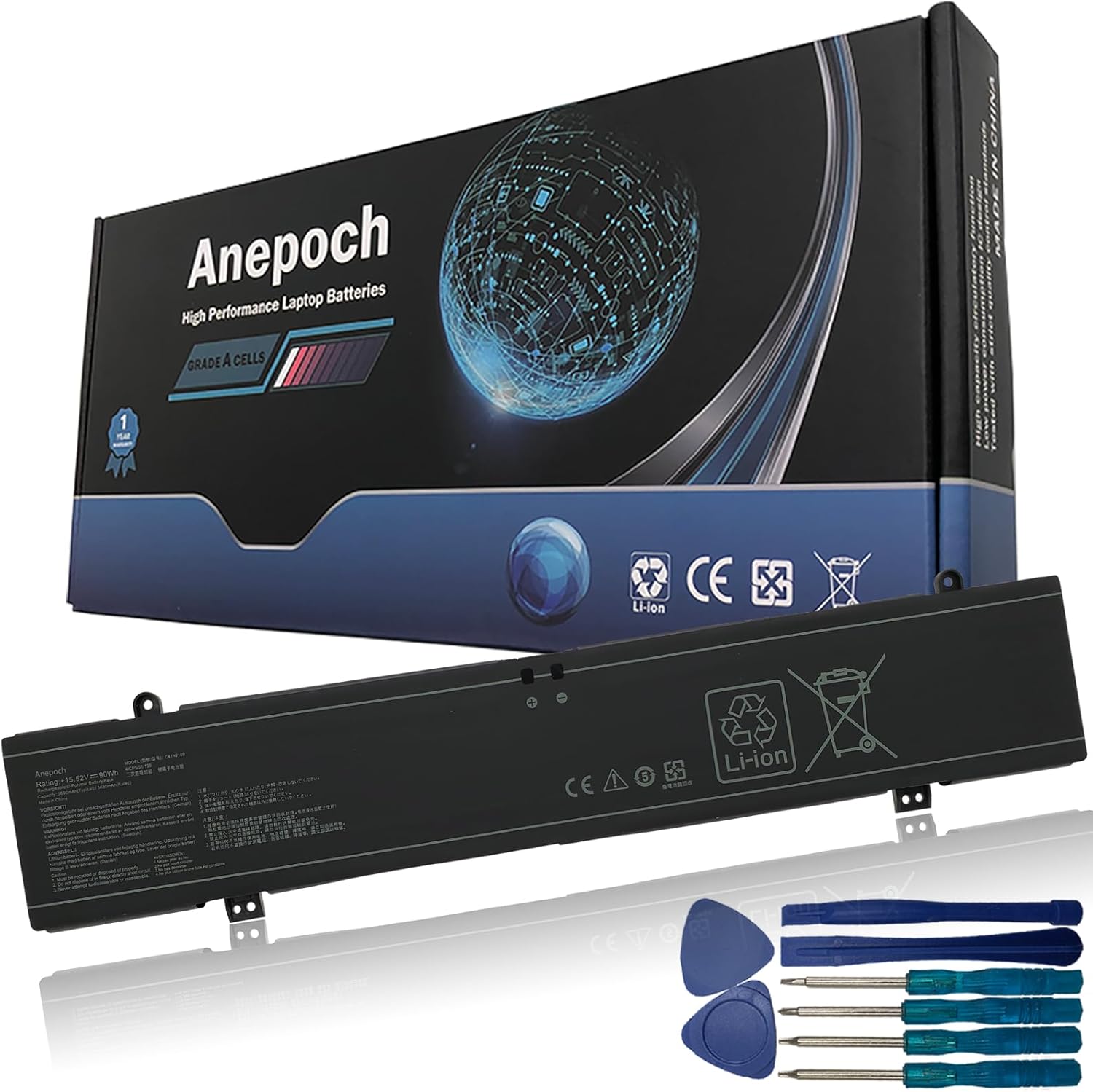 C41N2109 Laptop Battery Replacement for ASUS Zephyrus M16 GU604VI GU604VY GU604VZ ROG Flow X16 GV601 Strix G16 G614J Strix G18 G814J Strix Scar 16 G634J Strix Scar 18 G834J 15.52V 90Wh