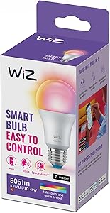 WiZ, E27 WiFi Smart Bulb + Remote Control, 60W Equivalent, Works with Alexa, Google Assistant