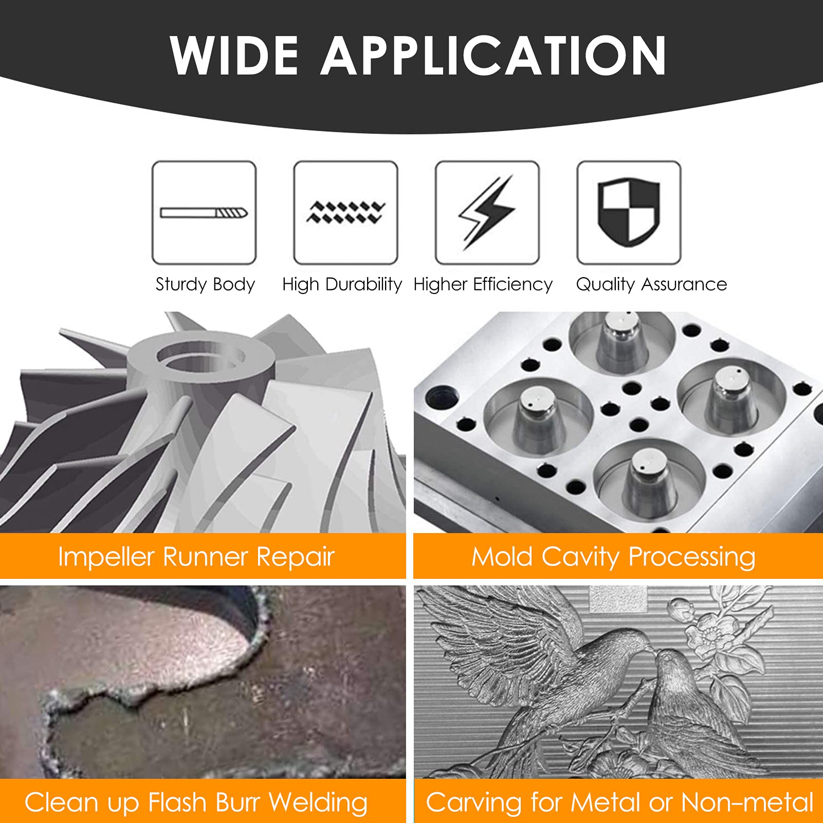 Die Grinder, 20pcs 1/8inch Tool Accessories Die Grinder Bits with Different Types for Metalwork, Toolmaking, Engineering, Wood Carving