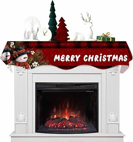 Vista 16 de Bufanda de mantel de Navidad de 70 x 17 pulgadas, decoración de bufanda de mantel para chimenea, bufanda superior, bufanda, corredor, decoración