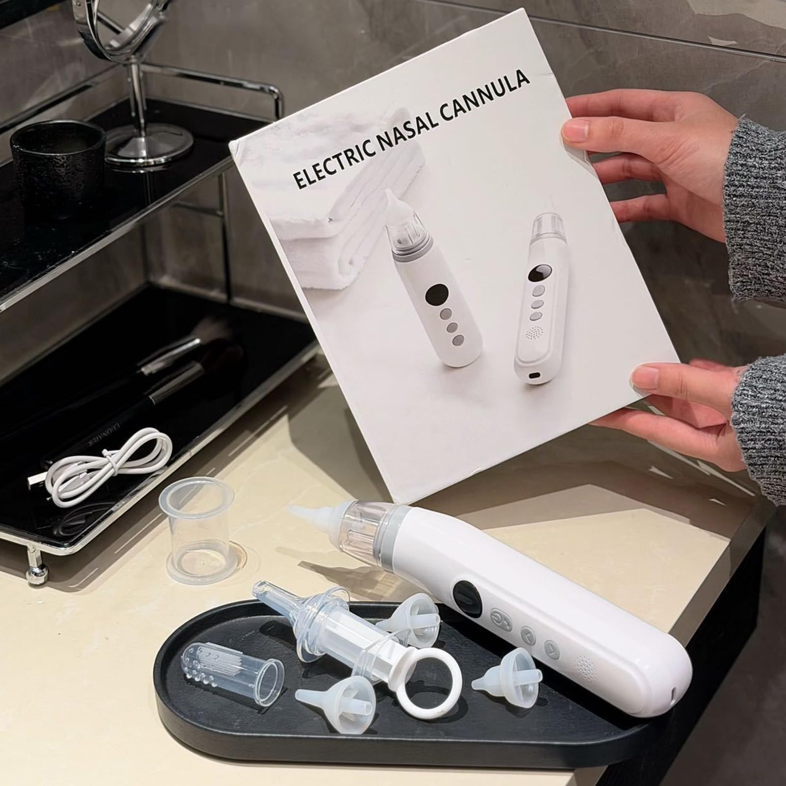 Aspiratore Nasale Elettrico per Bambini Attrezzatura Ricaricabile E | Aspiratore Nasale per Bambini con Potente Per Casa Viaggio Passeggiate Lettino Ragazzi Ragazze E Bambini