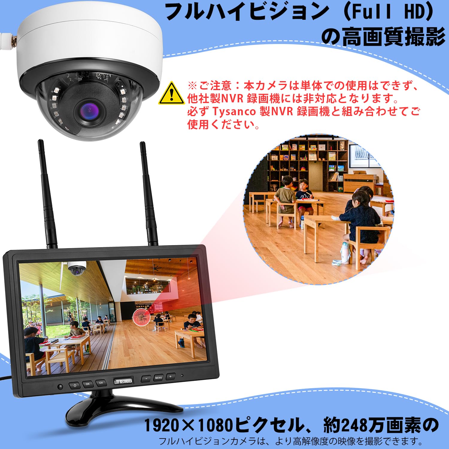 Amazon.co.jp: 【Wi-Fi不要・AI人体検知】】Tysanco 防犯カメラ ドーム