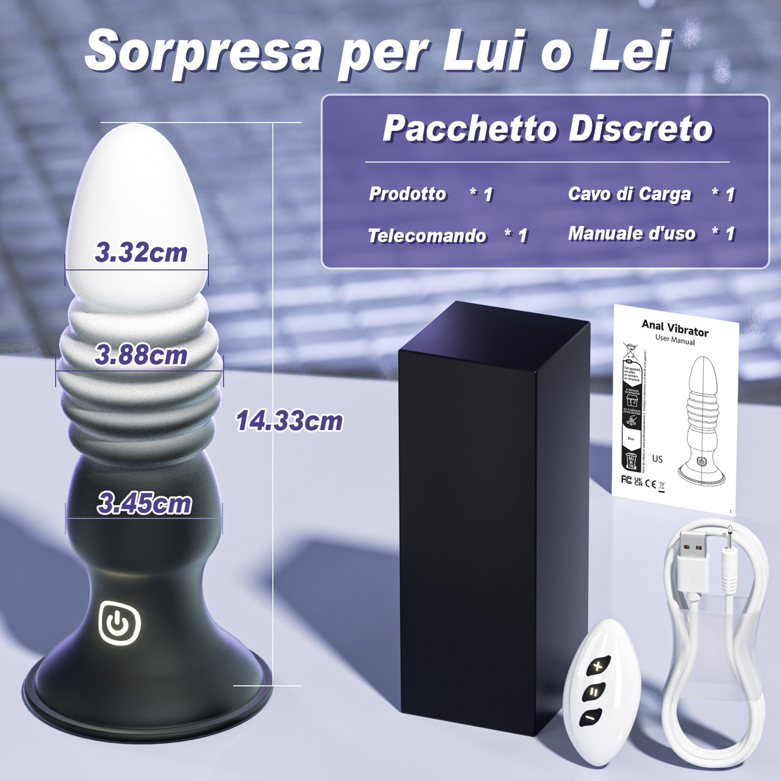 Sex Toys Plug Anale Vibratore per Uomo Donna - Stimolatore Prostata Vibratori Anal Plug Sex Toy 7 Vibrazione 7 Spinta, Massaggiatore Prostatico Sexytoysys per Uomini Coppia Gay con App & Telecomando