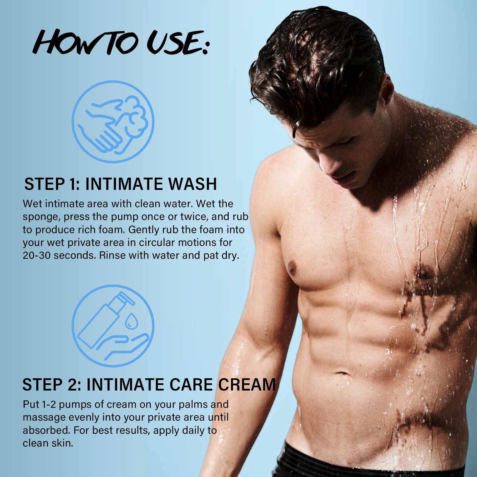 Men's Intimate Care Set including Tea Tree Oil, Contains Men’s Intimate Wash, Anti-Chafing Cream - Image 3