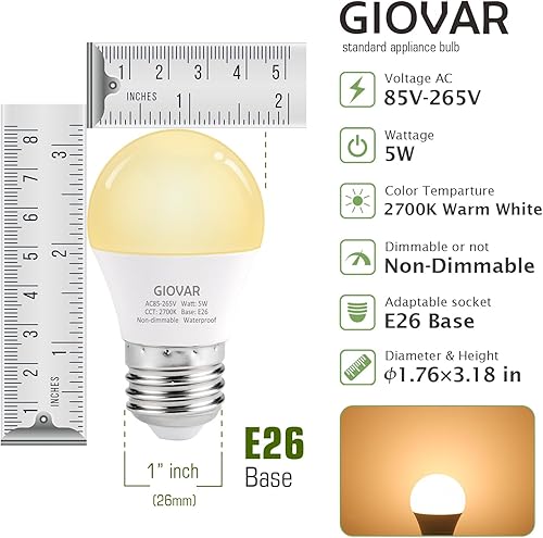Miniatura 4 de Bombillas LED de repuesto para campana extractora, equivalente a 40 W, bombilla LED para electrodomésticos para refrigerador/campana de
