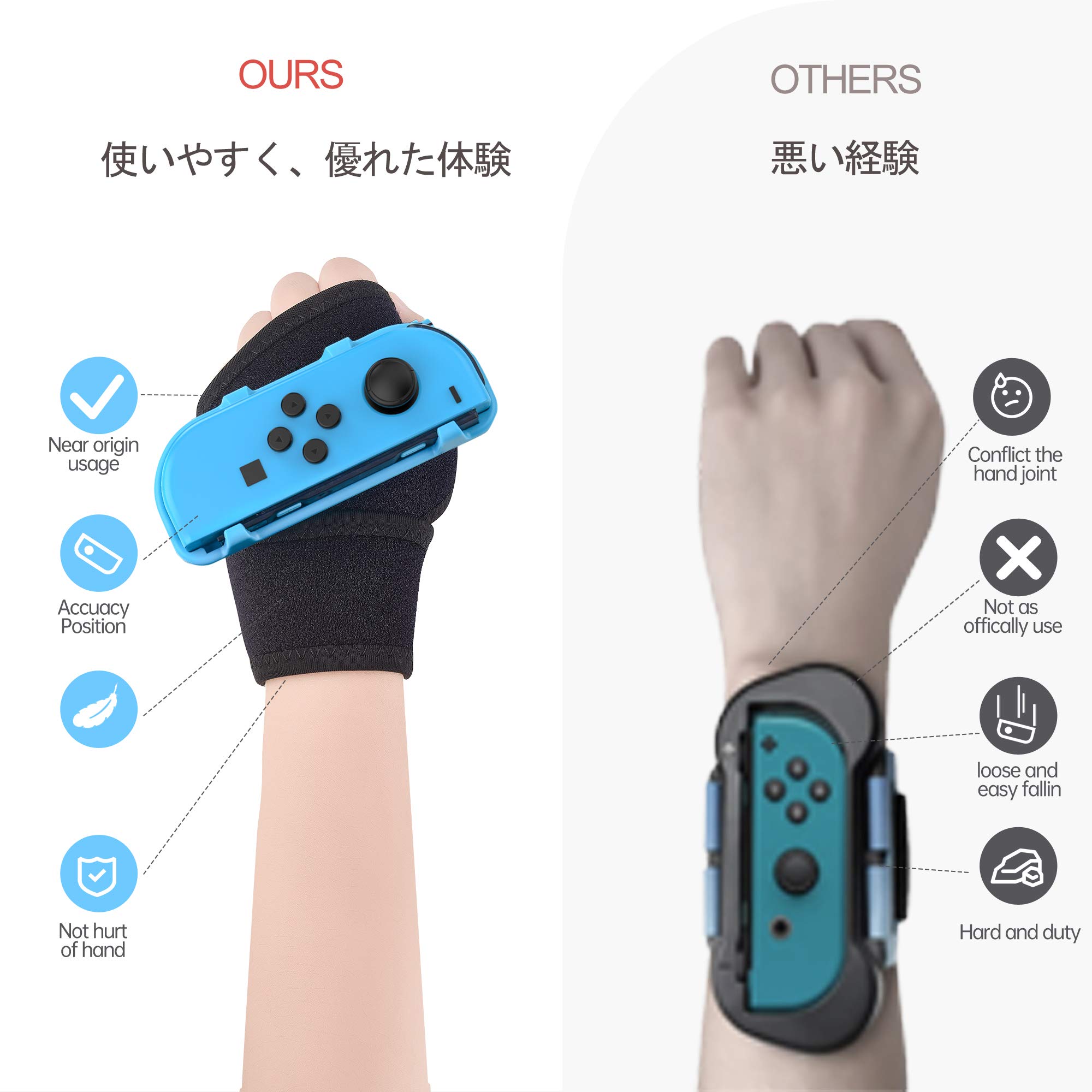 Switch 2023 Just Dance JoyCon Grip LeyuSmart correa de muñeca diseño de boxeo (libre las manos, baila libremente con ritmo) para Nintendo Switch Just Dance 2023 2022 2021 2020 2019 azul y rojo