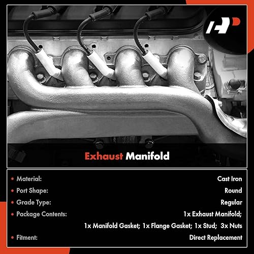 Miniatura 12 de A-Premium Kit colector de escape izquierdo con junta, espárragos, tuercas, escudo térmico [4.0L] compatible con Nissan Frontier 2005-2019