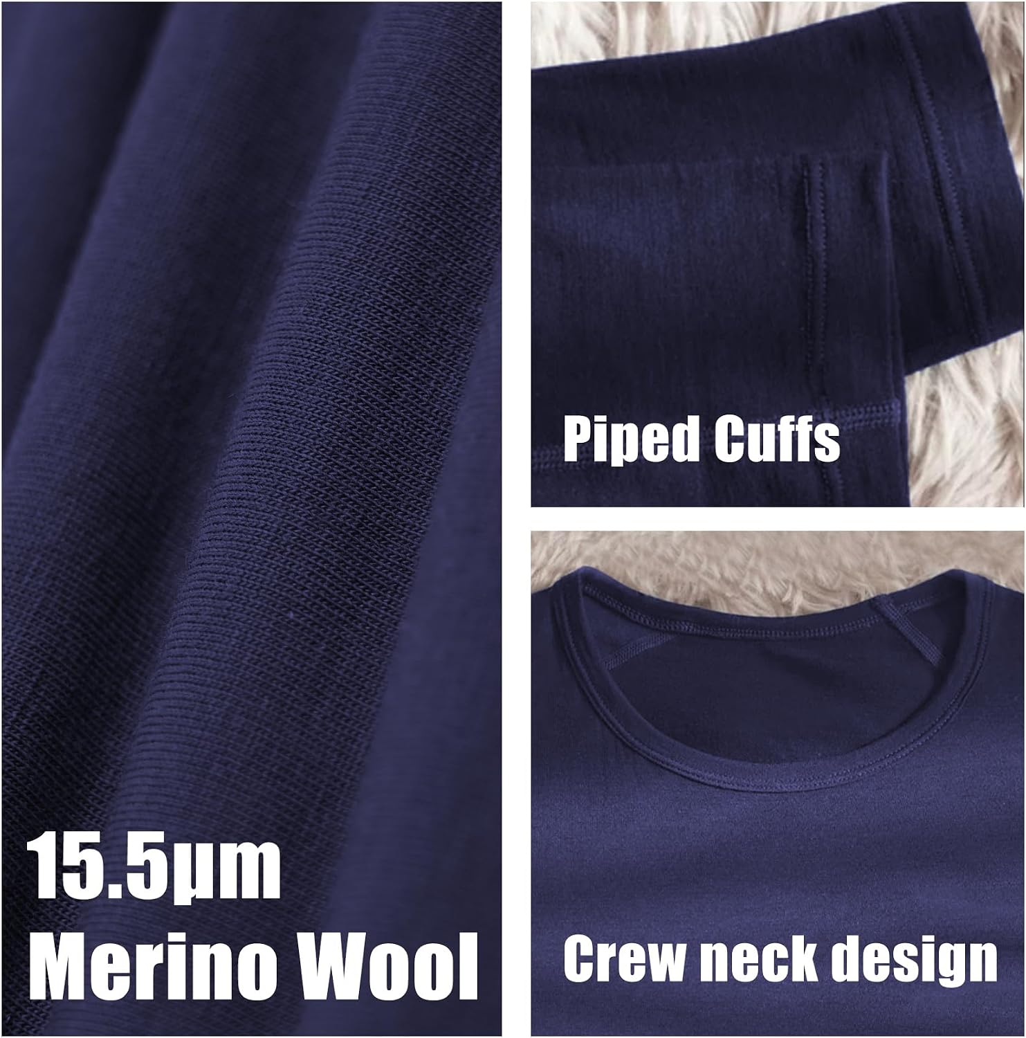 Merino Wool Base Layer Women - 15.5 Micron Merino Long Sleeve Thermal Shirt
